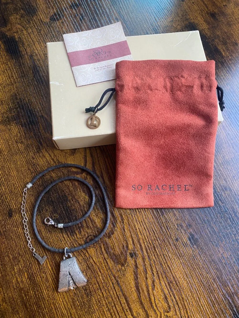 So Rachel Longaberger Trapezoid Pendant Necklace w/ Pouch & Box - Picture 9 of 14